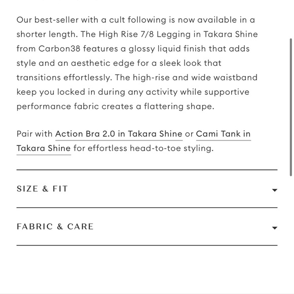 Carbon 38 high rise 7/8 Takara shine legging - Picture 6 of 8